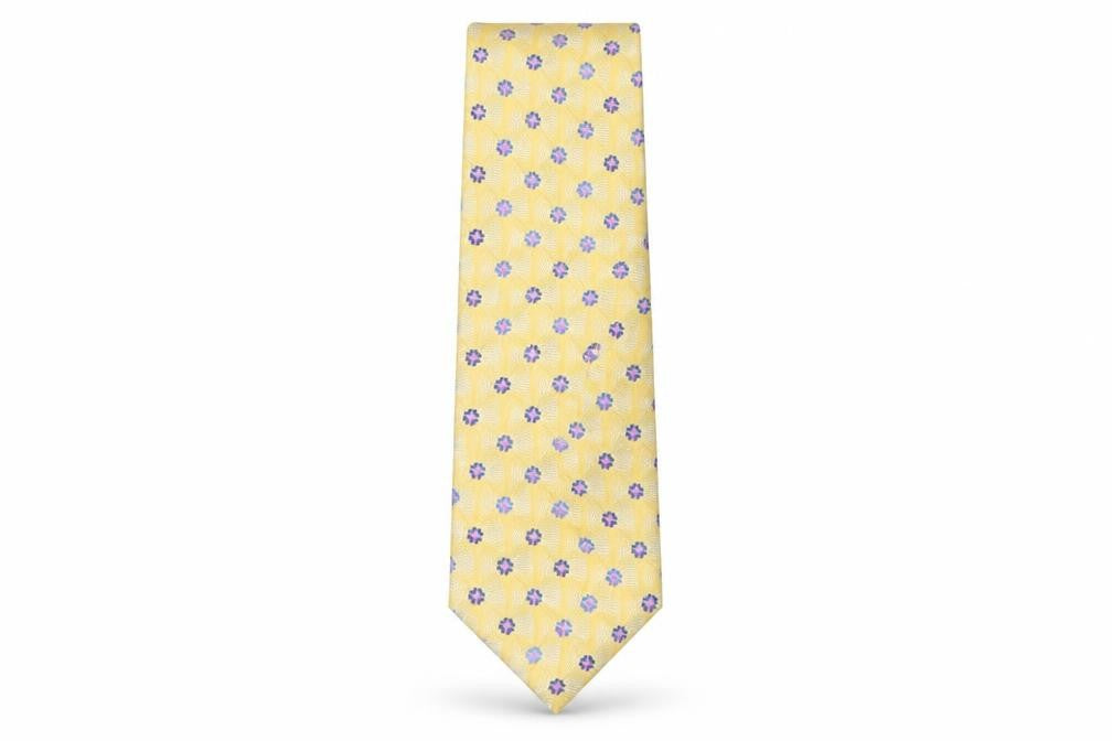 Front view of Hathaway men’s multicoloured floral silk pointed tie one size