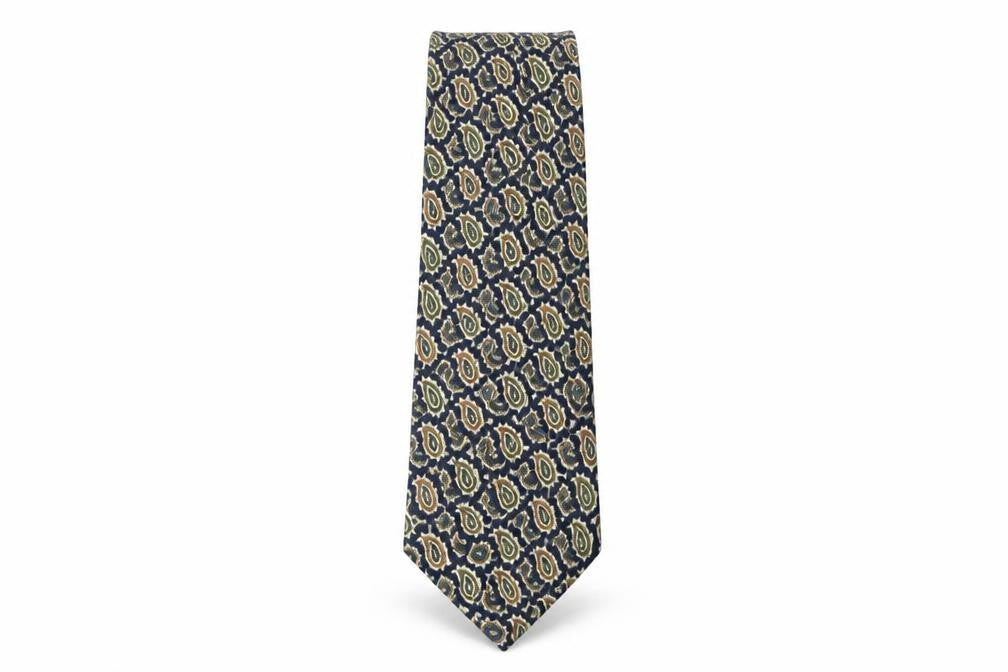 Front view of MC men’s multicoloured paisley polyester pointed tie one size