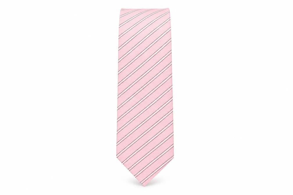 carnaval de venise Mens Pink Striped Silk Pointed Tie One Size