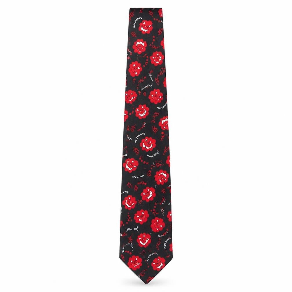 Front view of Avon men’s multicoloured geometric polyester pointed tie one size - hell raisers