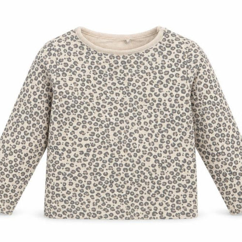 TU Baby Beige Animal Print Cotton Basic T-Shirt Size 9-12 Months Crew Neck Pullover