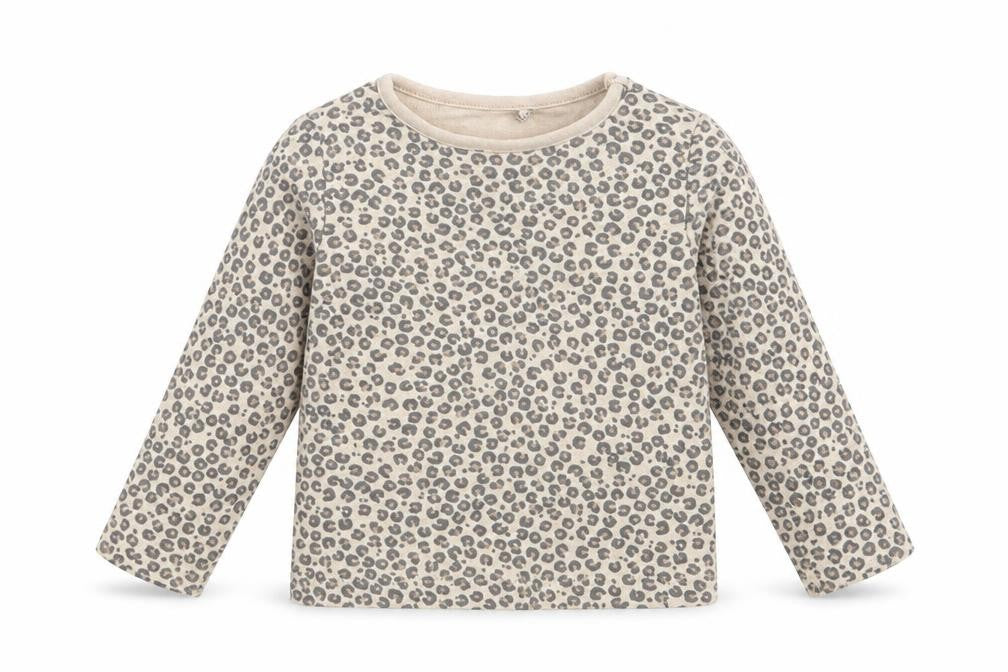 TU Baby Beige Animal Print Cotton Basic T-Shirt Size 9-12 Months Crew Neck Pullover