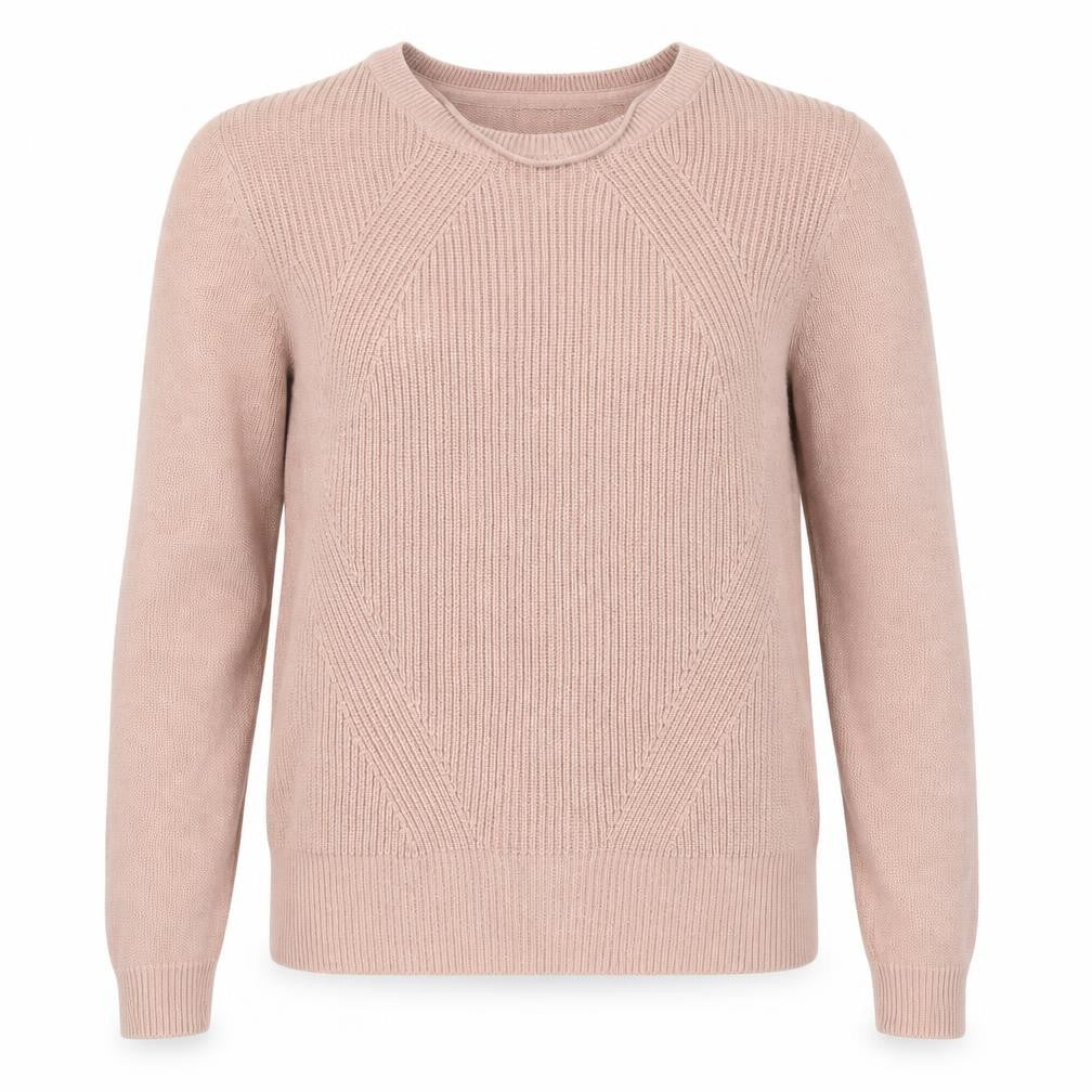 Front view of Vero Moda women’s pink crew neck acrylic jumper, size XS