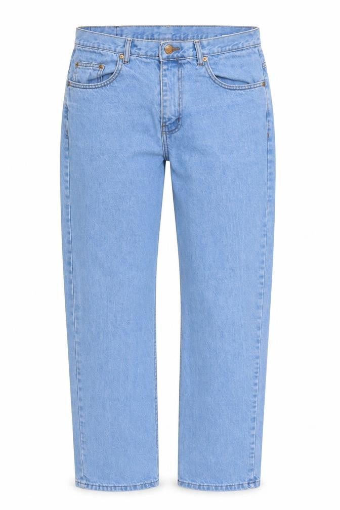 Preworn Womens Blue  Cotton Straight Jeans Size 36 in L31 in Regular Button