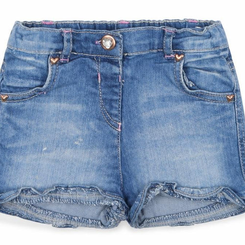 TU Girls Blue  Cotton Rain Trousers Jeans Size 12-18 Months  Button