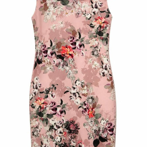 Boohoo Womens Pink Floral Polyester Pencil Dress  Size M  Off the Shoulder Pullover