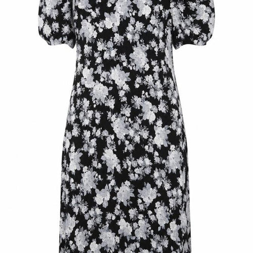 Dorothy Perkins Womens Black Floral Viscose A-Line  Size 8  Round Neck Pullover