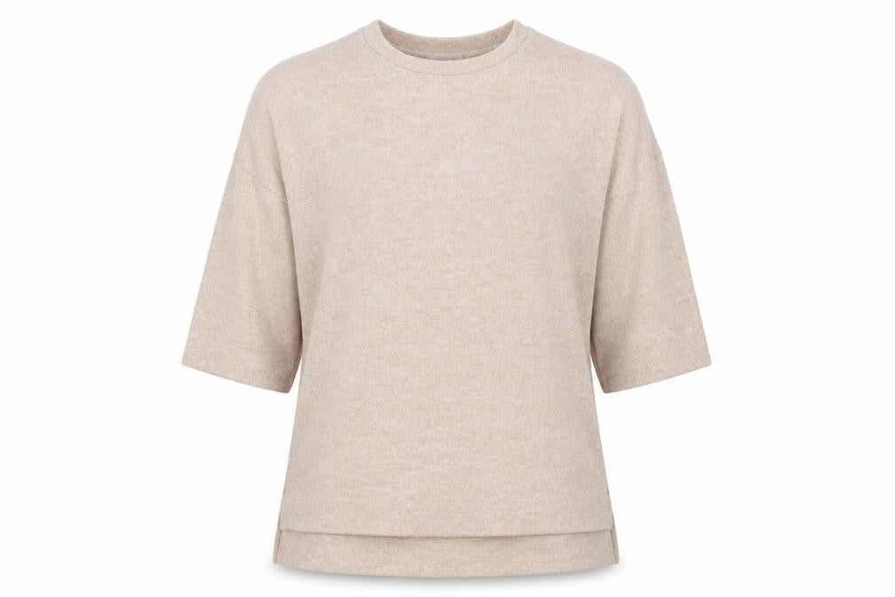 Front view of Primark women’s beige round neck polyester jumper, size XS