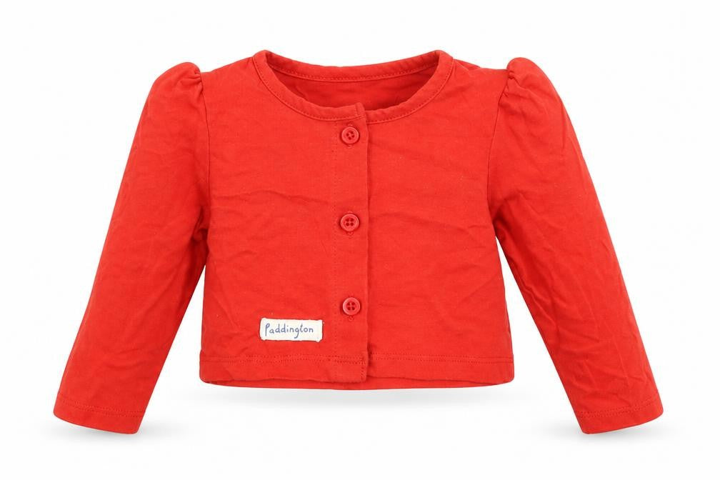 Matalan Girls Red  100% Cotton Cardigan Jumper One Size  Button