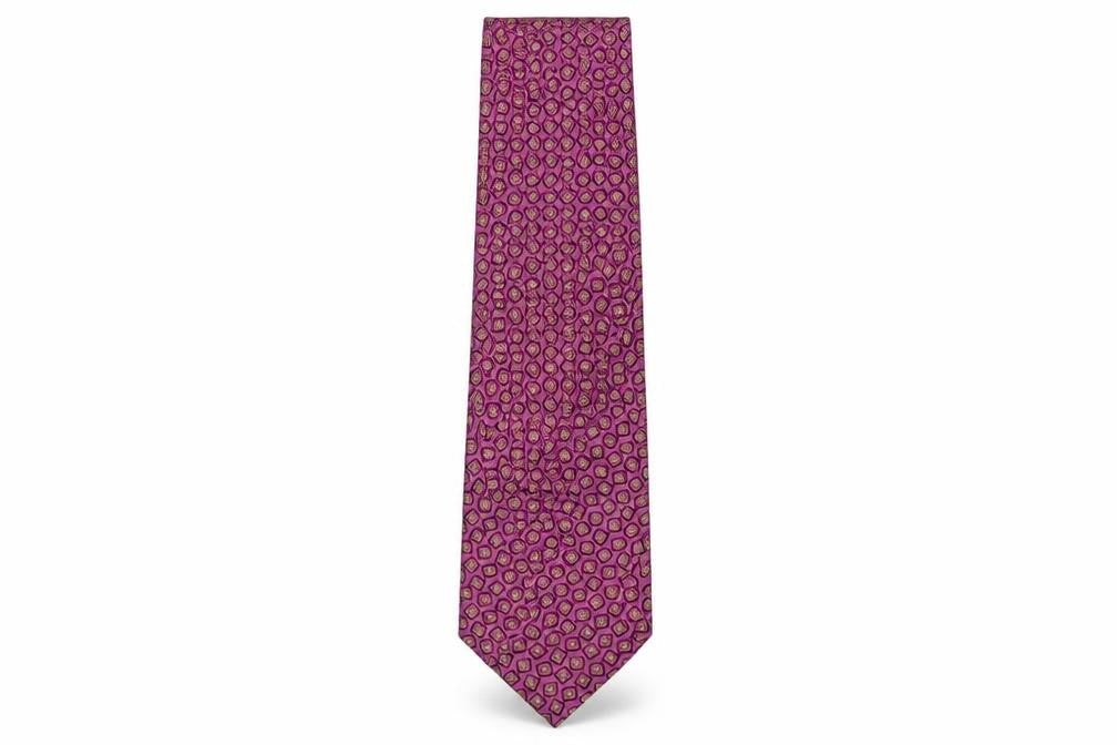 Front view of Van Laack men’s multicoloured geometric silk pointed tie one size