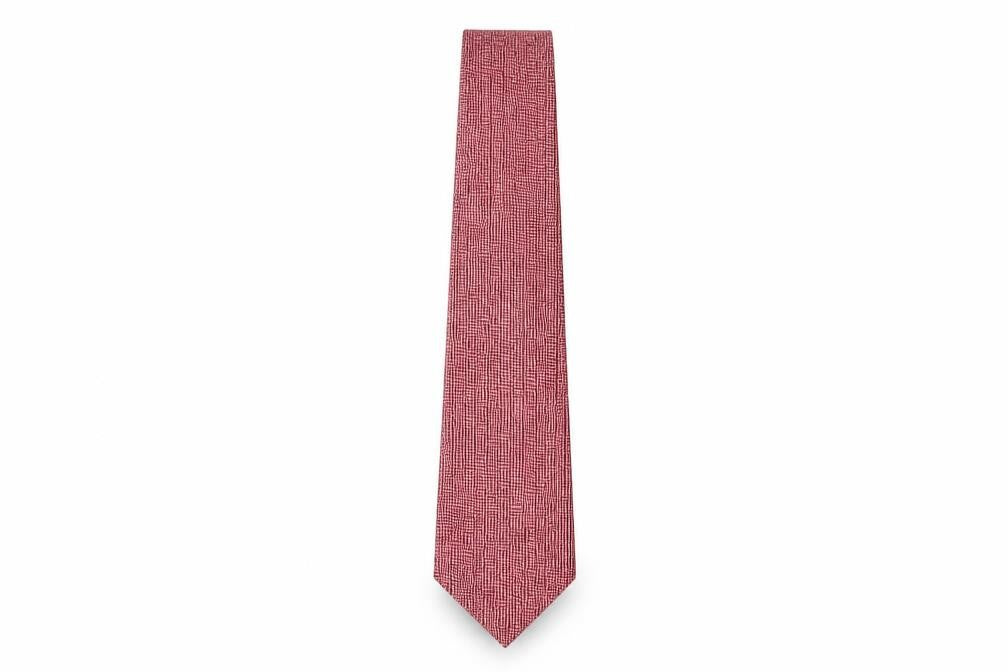 Front view of Valeria Boldi men’s red geometric polyester pointed tie one size