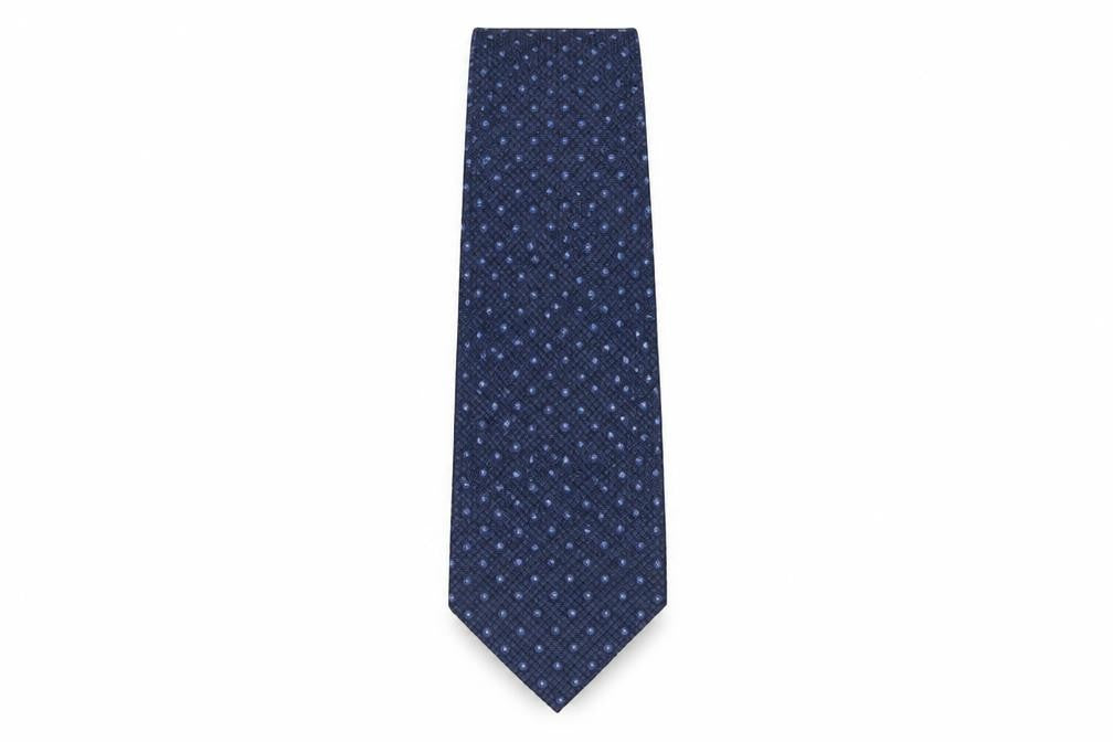 Front view of Blazer men’s blue geometric silk pointed tie one size