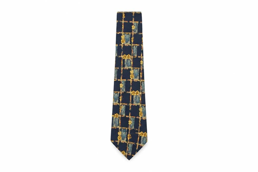 Marks and Spencer Mens Multicoloured Plaids & Checks Silk Pointed Tie One Size