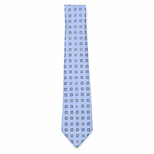 City of London  Mens Blue Plaids & Checks Silk Pointed Tie One Size