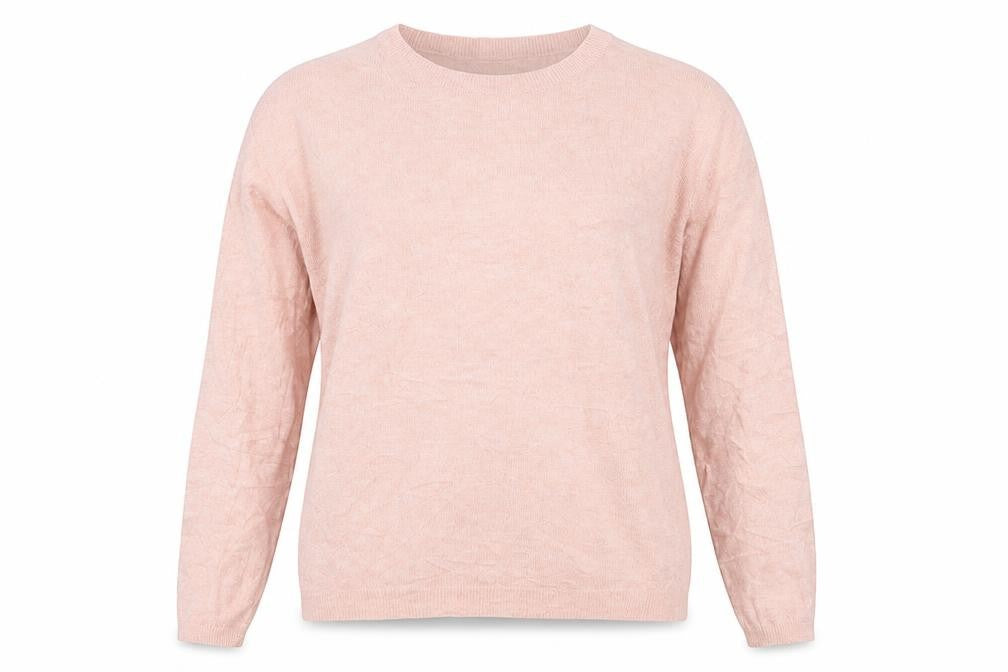 Front view of Matalan women’s pink crew neck viscose jumper, size M