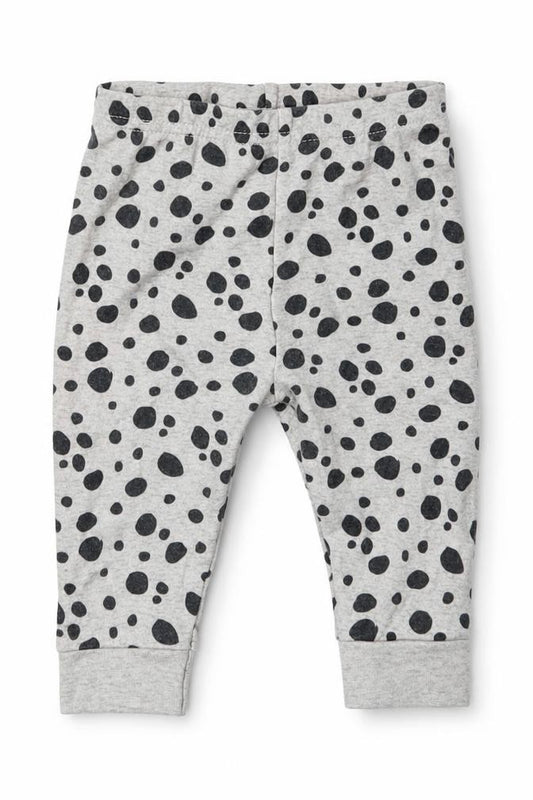 Front view of Geprge girls’ grey animal print cotton capri leggings, size 3-6, months