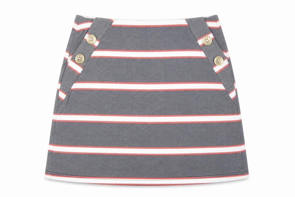 Oasis Womens Blue Striped Viscose A-Line Skirt Size S