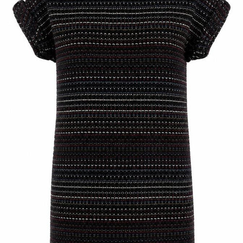 Zara Womens Multicoloured Geometric Cotton T-Shirt Dress  Size XS  Crew Neck Zip
