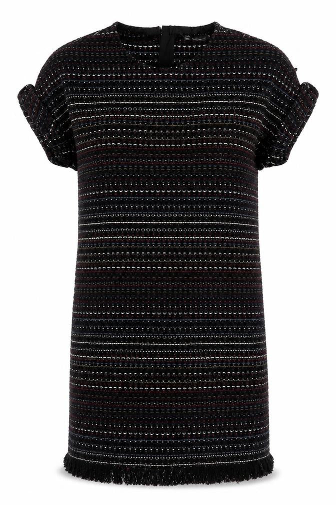 Zara Womens Multicoloured Geometric Cotton T-Shirt Dress  Size XS  Crew Neck Zip