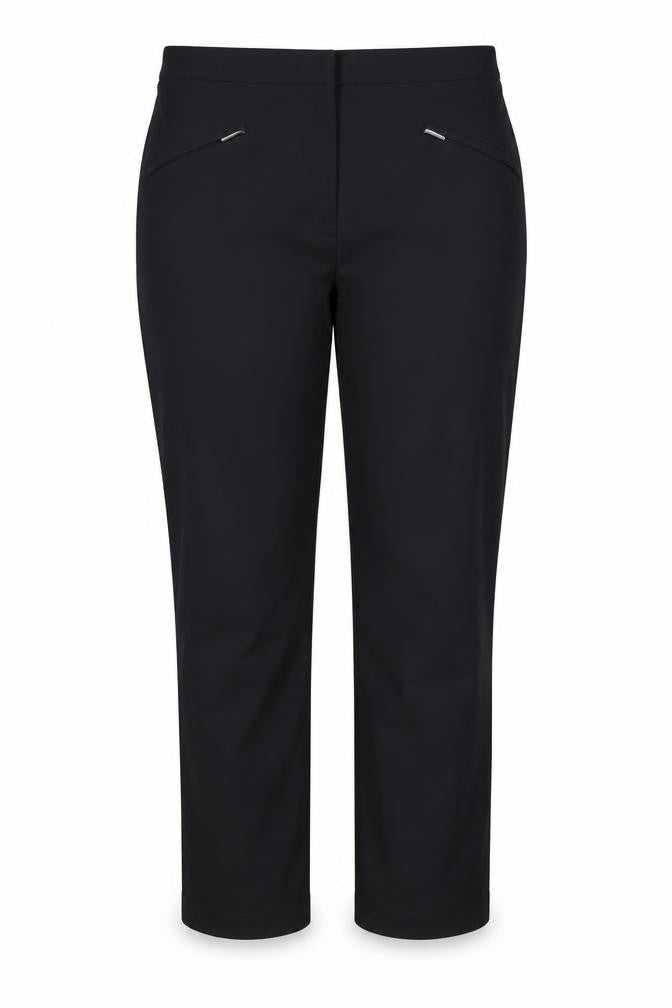 Marks and Spencer Womens Black  Viscose Trousers  Size 12 L30 in Regular Hook & Eye