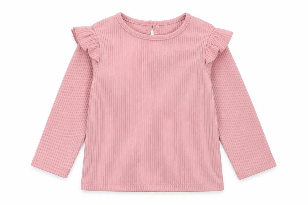Front view of Primark girls’ pink polyester pullover casual, size 9-12, months round neck pullover