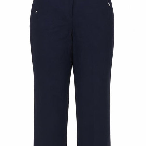 Marks and Spencer Womens Blue  Polyester Carrot Trousers Size 14 L26 in Regular Zip
