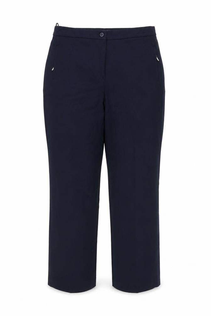 Marks and Spencer Womens Blue  Polyester Carrot Trousers Size 14 L26 in Regular Zip