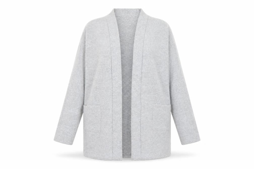 Front view of George women’s grey v-neck polyester cape jumper, size UK 12