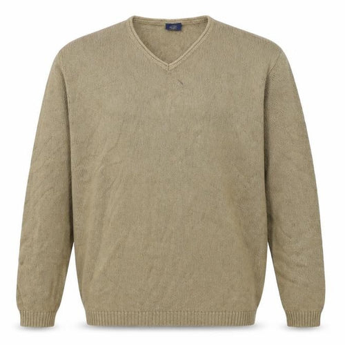Casual Club Mens Beige Round Neck  Cotton Pullover Jumper Size XL