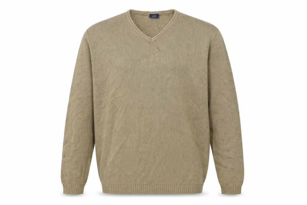 Casual Club Mens Beige Round Neck  Cotton Pullover Jumper Size XL