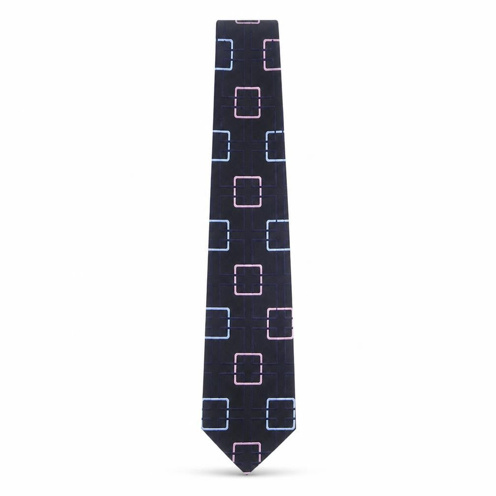Front view of Racing Green men’s multicoloured geometric silk pointed tie one size