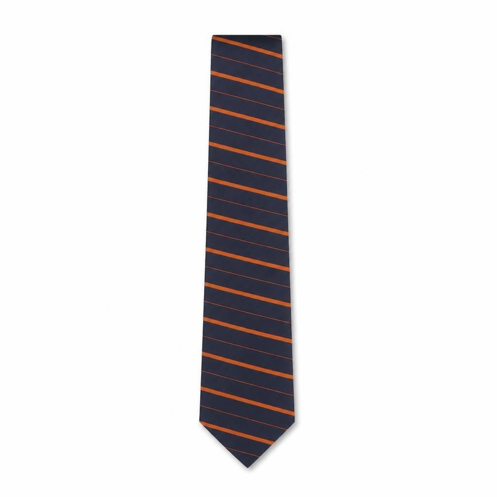 Front view of Jacques Estier men’s multicoloured striped polyester pointed tie one size