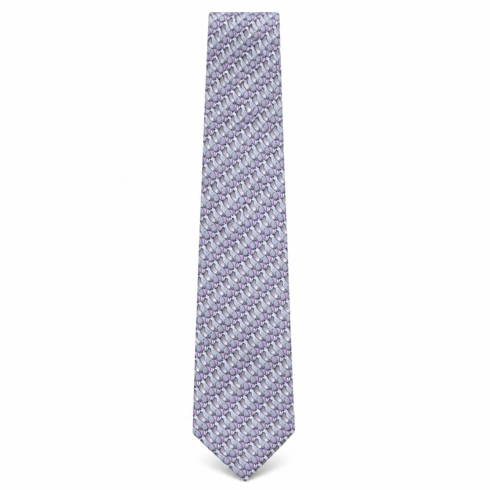 Front view of The Nature Conservancy men’s grey geometric silk pointed tie one size - rabbit print