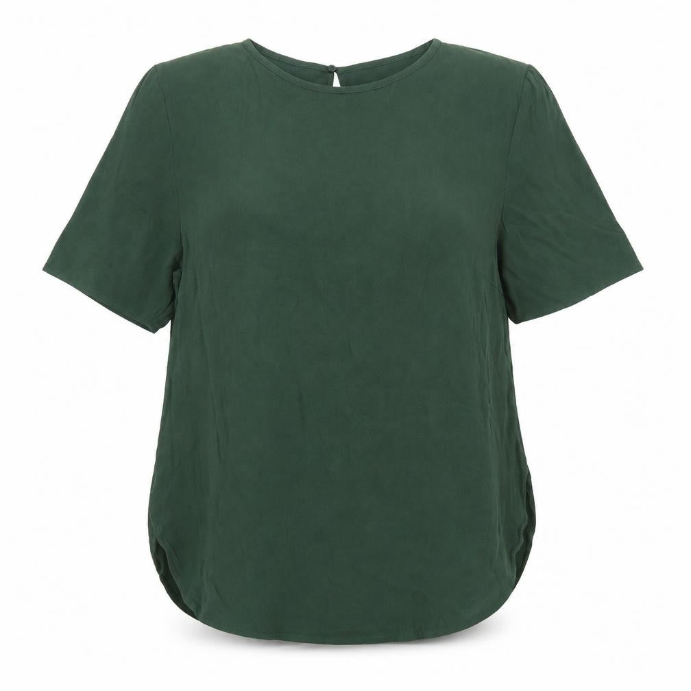 H&M Womens Green  Viscose Basic Blouse Size 6 Round Neck