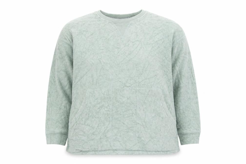 Front view of Primark women’s green crew neck viscose jumper, size S