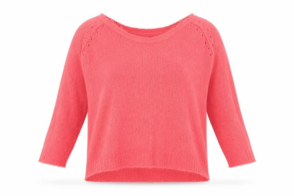 Front view of George women’s red scoop neck acrylic jumper, size UK 16
