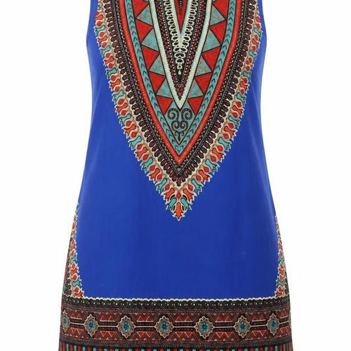 Band of Gypsies Womens Blue Geometric Polyester Tank Dress  Size S  Scoop Neck Zip