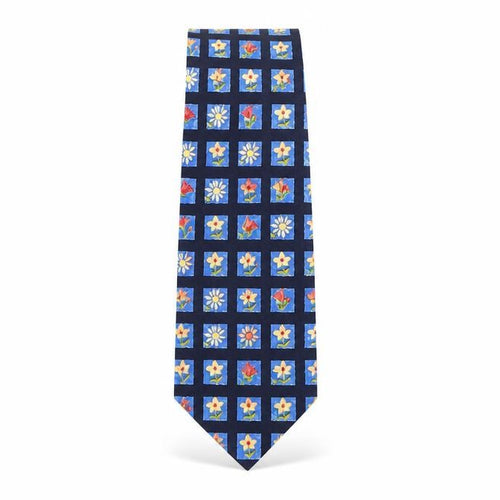 Savoy Taylors Guild Mens Blue Floral Silk Pointed Tie One Size