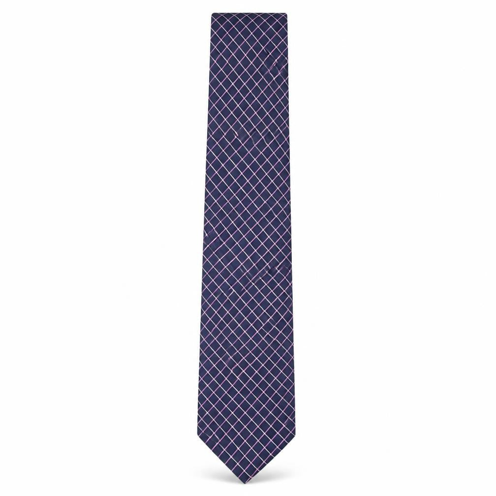 Marks and Spencer Mens Purple Plaids & Checks Silk Pointed Tie One Size