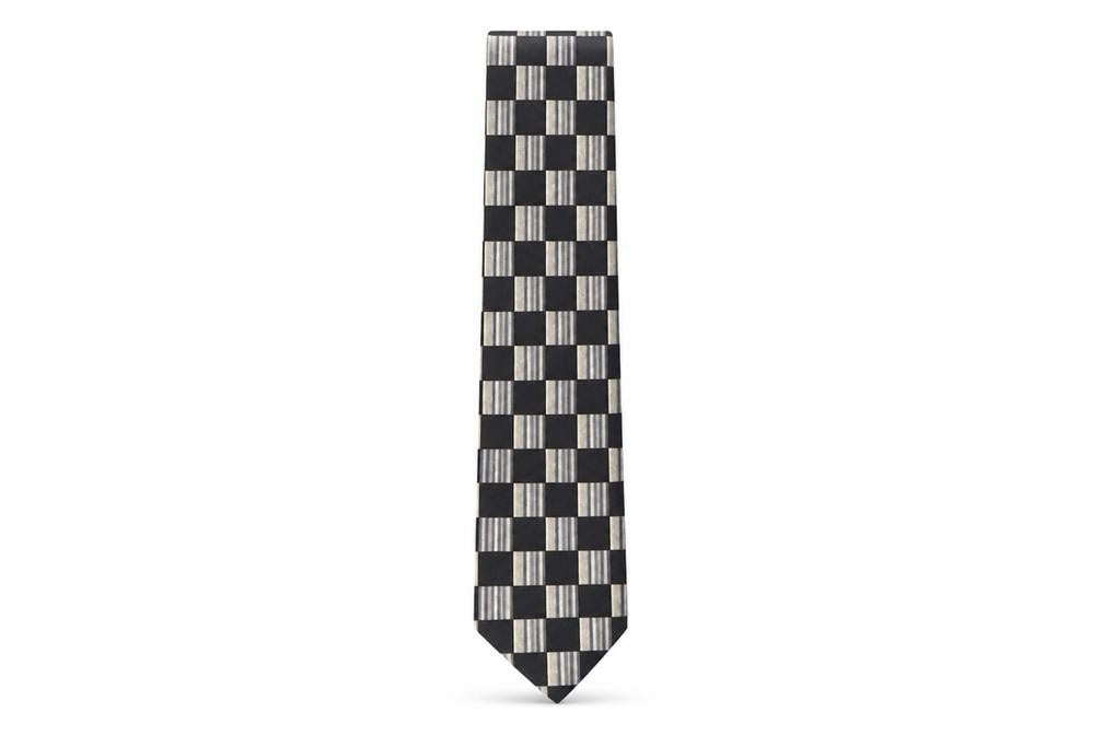 Front view of Burton men’s multicoloured geometric silk pointed tie one size