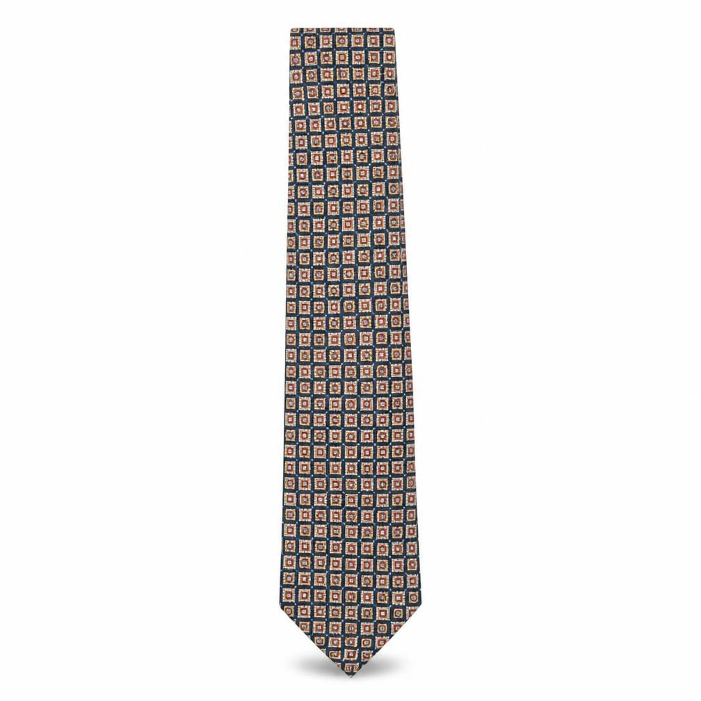 Front view of Leonardo Stelli men’s multicoloured geometric silk pointed tie one size