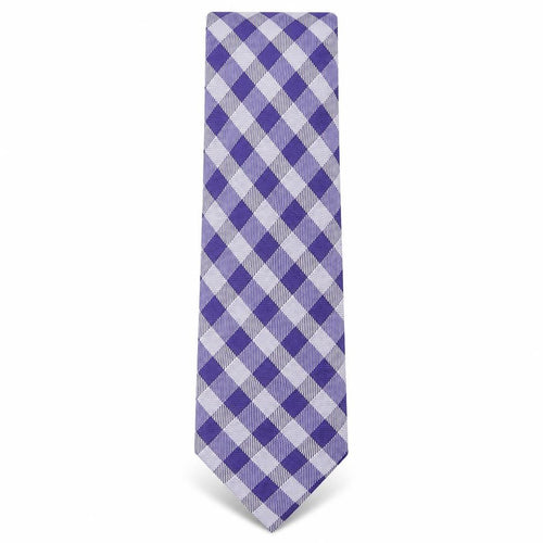 Racing Green  Mens Purple Plaids & Checks Silk Pointed Tie One Size