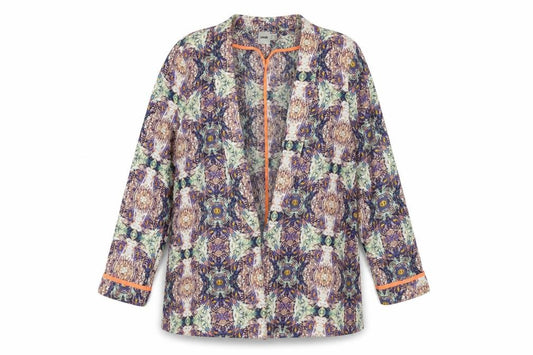Front view of ASOS women’s multicoloured geometric jacket blazer, size UK 10
