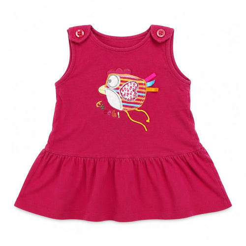 NEXT Girls Pink  Cotton A-Line  Size 6-9 Months  Crew Neck Button - tweet