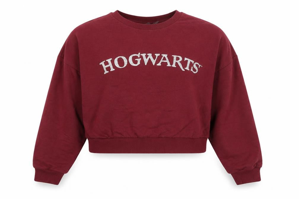 Front view of Primark women’s red cotton pullover sweatshirt, size UK 6, pullover - harry potter