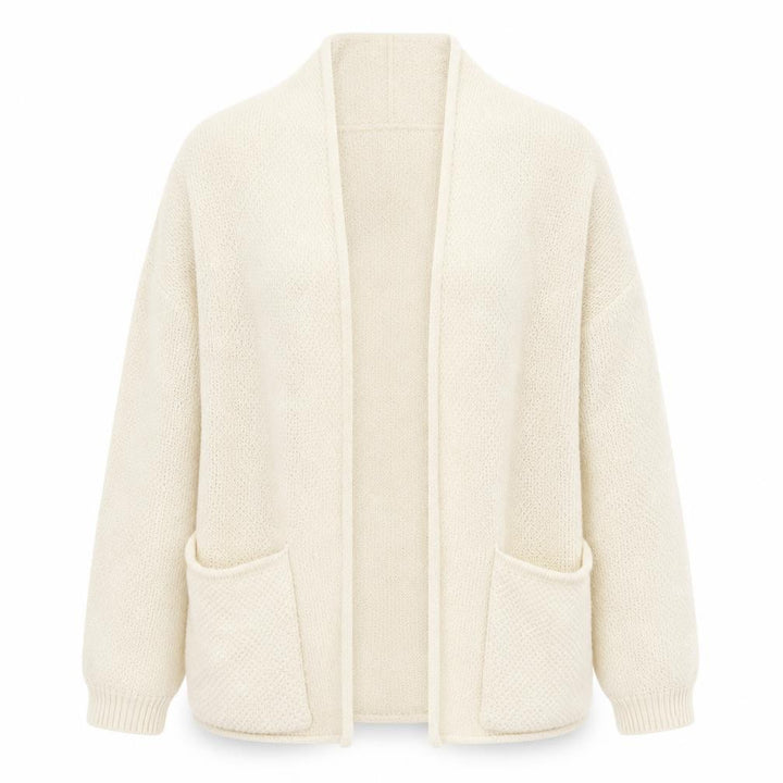 Pull&Bear Womens Ivory Round Neck Cotton Cardigan Jumper Size 4