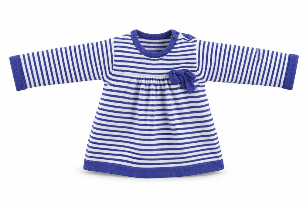Zara Girls Blue Striped Cotton Jumper Dress  Size 9-12 Months  Round Neck Button