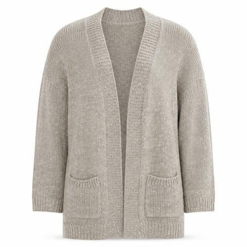 Wallis Womens Silver V-Neck  Acrylic Cardigan Jumper Size S