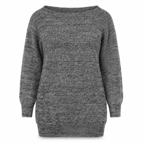 Be Jealous  Womens Grey  Acrylic Jumper Dress  Size S  Off the Shoulder Pullover