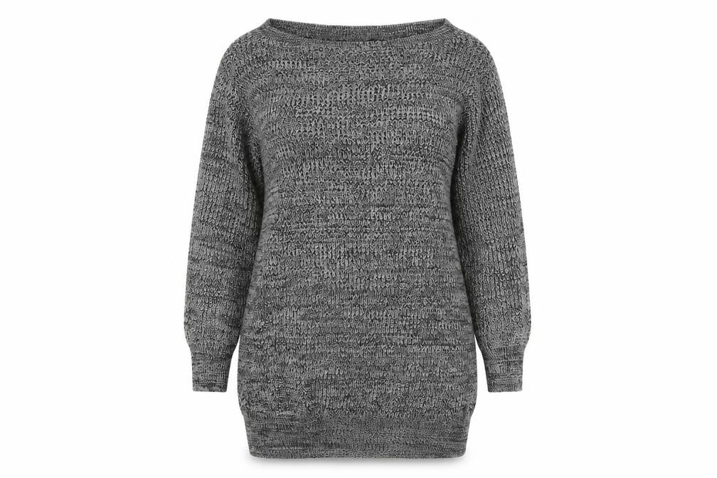 Be Jealous  Womens Grey  Acrylic Jumper Dress  Size S  Off the Shoulder Pullover